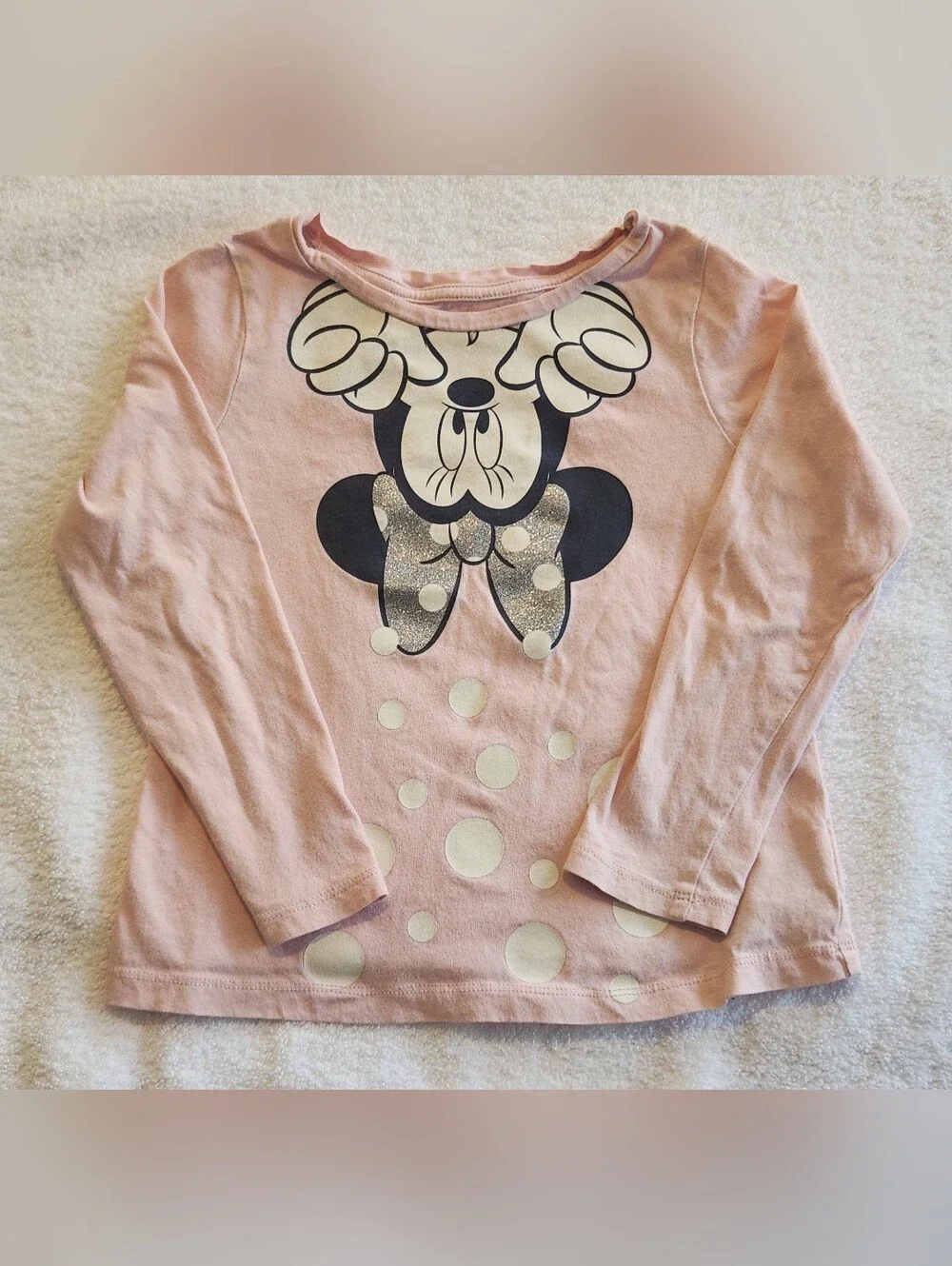 GAP Kids Pink Long Sleeve Tee with Minnie Mouse